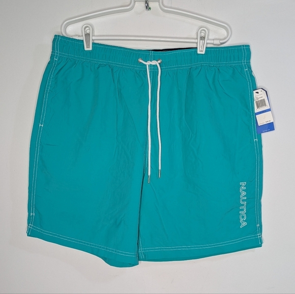 NWT Nautica Blue Swim Trunks Shorts XL - Picture 1 of 8
